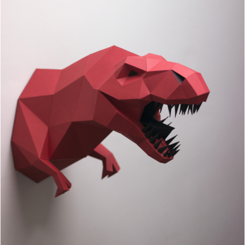 3д полигональная фигура на стену из бумаги "Динозавр Т-Рекс"