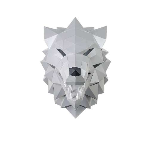 3д полигональная фигура на стену из бумаги "Волк"