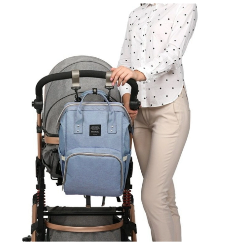 Сумка-рюкзак голубой для мамы
